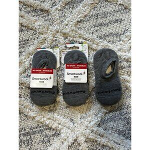 Lot Of 3. Smartwool run No Show socks women running Gray - Medium Wool Blend New